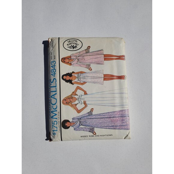Vintage McCall’s 4843 Robe & Nightgown Pattern (Uncut) - Picture 1 of 3